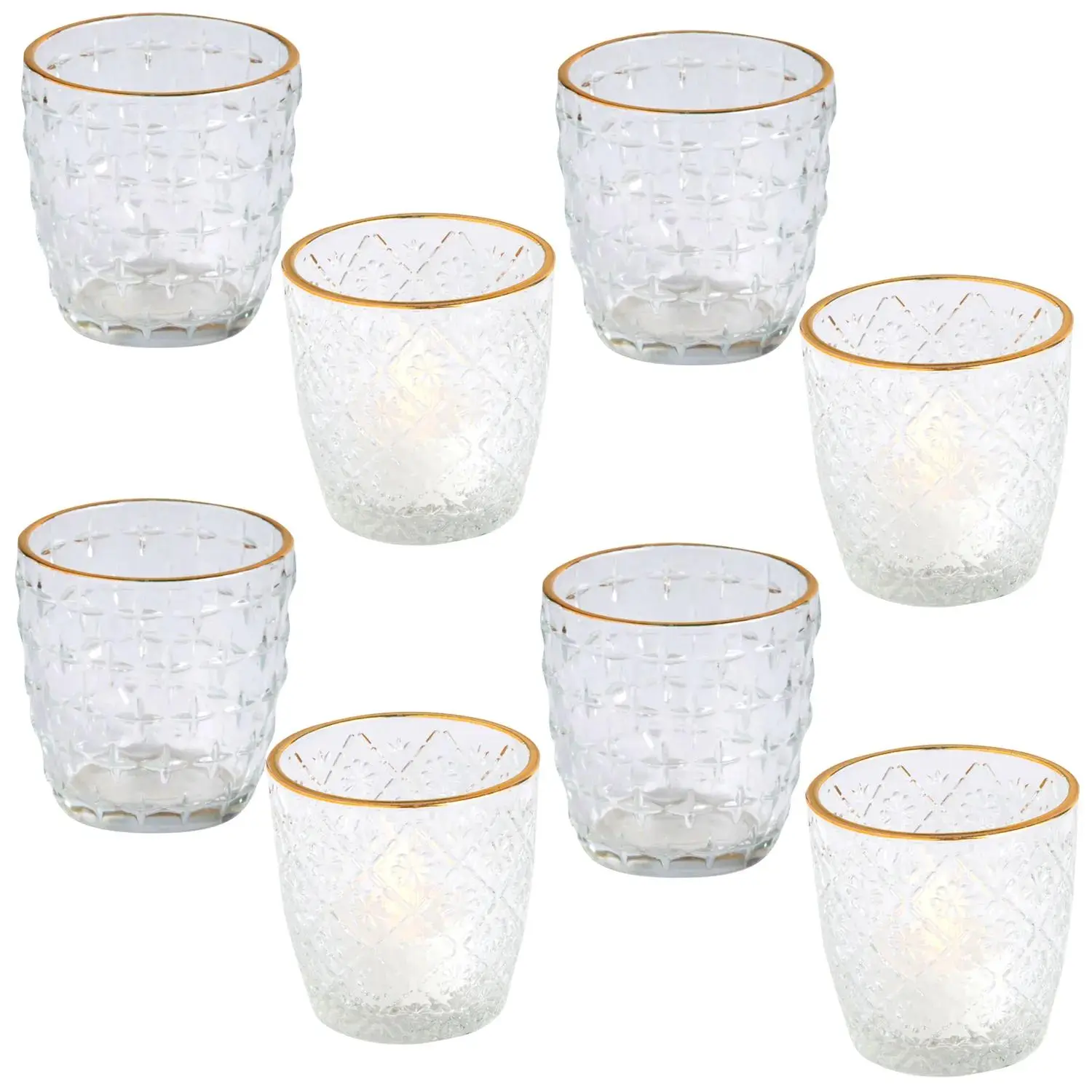 Bulk 48 Pc. Clear Gold Trim Votive Holders
