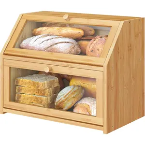Large Bread Box,  for Kitchen Counter, Corner Bread Box, Large Capacity Bread Storage Bin