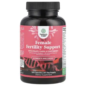 Nature's Craft Women's Wellness, Female Fertility Support with Folate, CoQ10, & Chasteberry, 120 Capsules