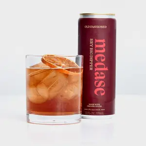 MEDASE Old Fashioned "Hey Big Dipper" Non-Alcoholic Mocktail 12oz 4 Pack Authentic Cocktail Taste Healthy Alcohol-Free Drink Low Calorie Gluten Free Vegan GMO Free Natural Sweet Bourbon Flavor