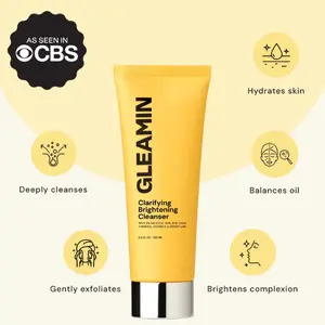 Gleamin Clarifying Brightening Cleanser - Gentle Daily Facial Wash with Aloe & Chamomile for Hydrated & Bright Complexion 5 fl oz
