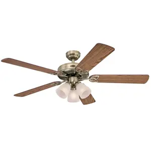Westinghouse 3016830 52 in. Antique Brass Brown LED Indoor Ceiling Fan