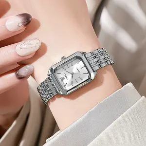 Elegant Silver-Tone Mesh Band Watch | Minimalist Silver Face Watch for Office