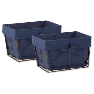 Design Imports S/2 Rustic Chicken Wire Basketsw/Liners