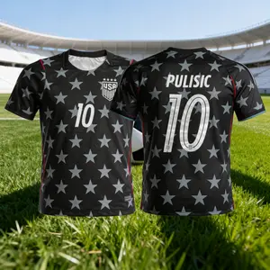 2026 New USA Home White Away Black No.10 Pulisic Short Sleeves Soccer Jerseys