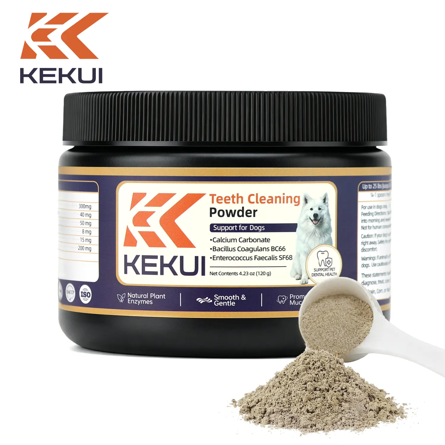 KEKUI Dog Teeth Cleaning Powder - Natural Plant Enzymes, Physical Cleansing, Probiotic Bacteriostasis, Gut-Oral Deodorization, Gum Repair, Safe Oral Care for Canine Dental Health Support