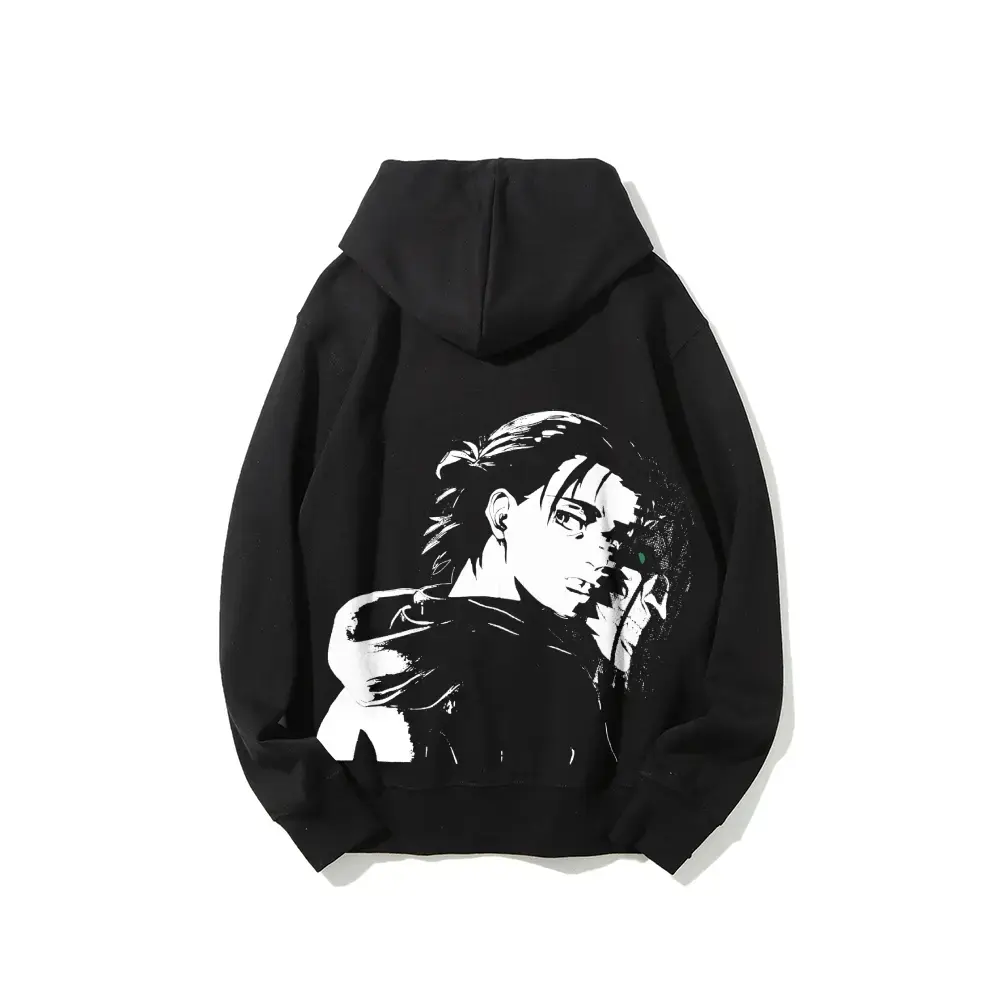 Attack on Titan Eren Yeager Hoodie Anime Streetwear Unisex Couple Gift AOT Fan Art Design Casual Sweatshirts