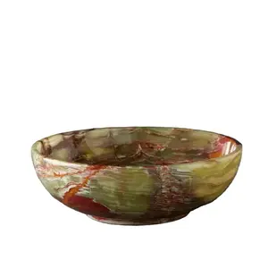 12" Green Onyx Decorative Bowl