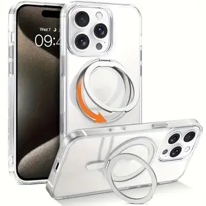 For IPhone 16 Pro/Pro Max Phone Case, 360 °   Rotatable Invisible Ring Bracket Design