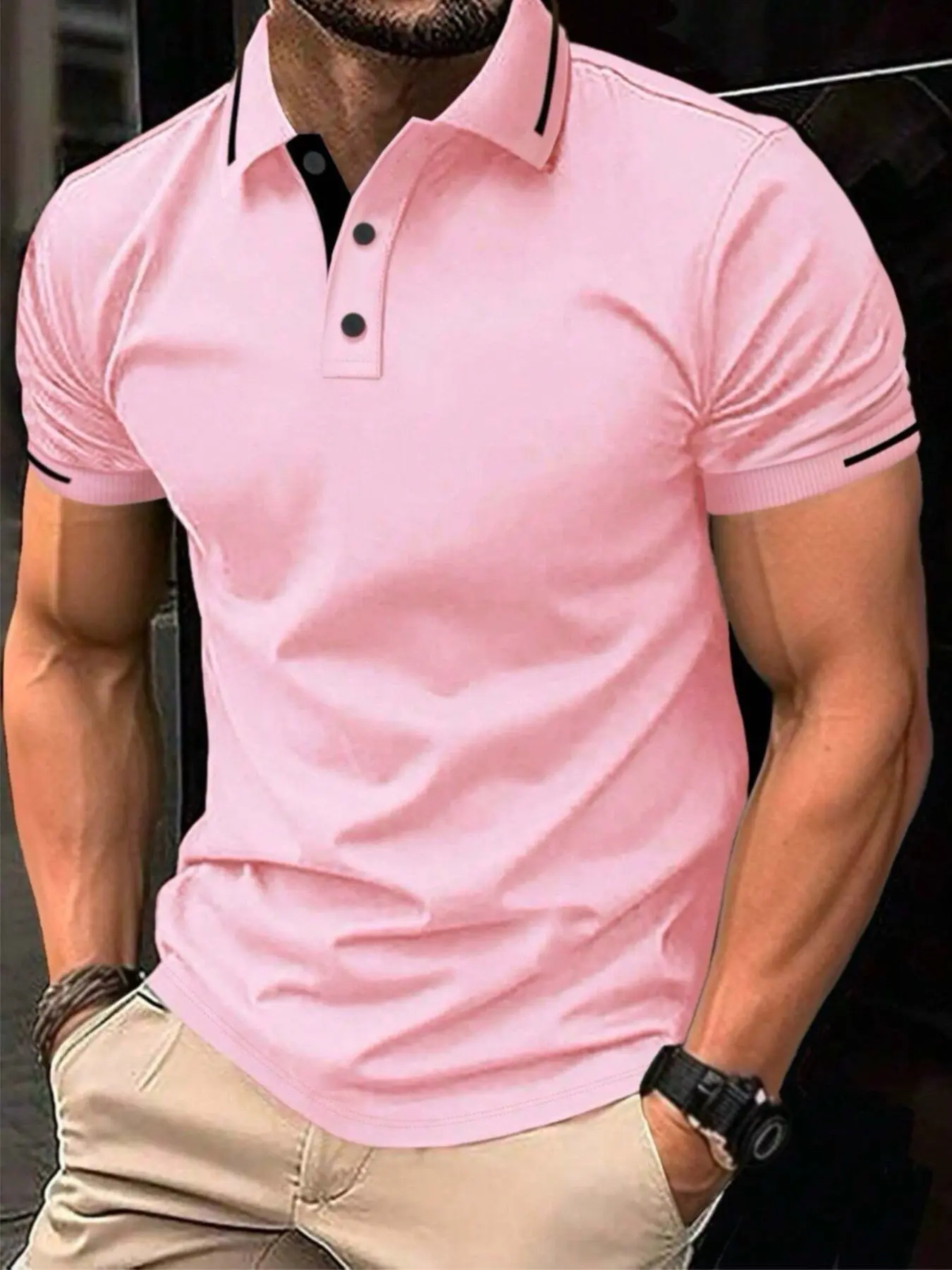 Men's New Polo Shirts Classic Casual Solid Color Plain Daily Wear, Simple Versatile Design, Perfect for Daily and Sports