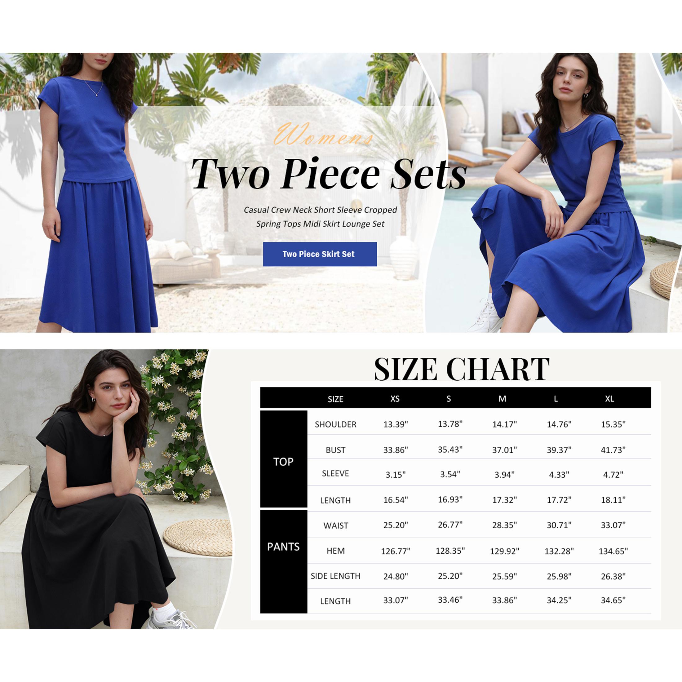 SCUSTY Women‘s Minimalist Cap Sleeve T-shirt + Asymmetrical Hem Midi Skirt Two-Piece Set, Solid Color Elastic Waist Casual Skirt Outfit SCUSTY Women‘s Minimalist Cap Sleeve T-shirt + Asymmetrical Hem Midi Skirt Two-Piece Set, Solid Color Elastic Waist Casual Skirt Outfit
