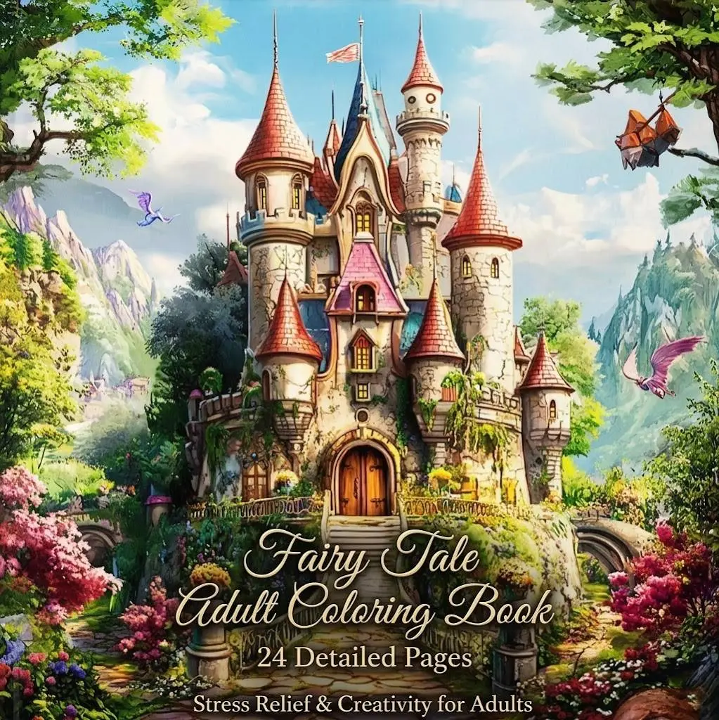 Fairy Castle Adult Coloring Collection: 24 Fantasy Architecture Illustrations for Mindfulness & Anxiety Relief (20x20cm)