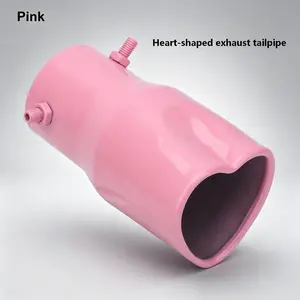 Car Heart-Shaped Exhaust Tip, Universal Car Exhaust Pipe Modification, Anti-Corrosion, Stainless Steel Muffler, Easy Installation, Stylish Car Decor