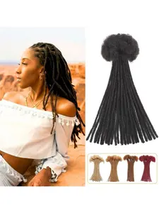 Dreadlock Extensions Human Hair 10-60 Strands 100% Full Handmade Permanent Loc Extension Human Hair for Women/Men/Kids Can Be Dyed Bleached Curled Twisted (0.6cm #1B/27, #1B/30#, 1B/99J#,27#, 30#, #99j, 4-16 inch 10-60 Strands)