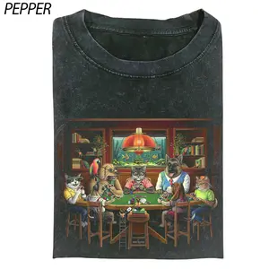 Vintage 90s Dog Paintings,  A Friend in Need (Dogs Playing Poker) T-shirt, Funny Dogs Playing poker Graphic Tee, Halloween Shirt, Trend 2025, Oversized Washed Tee, Gifts Menswear Top
