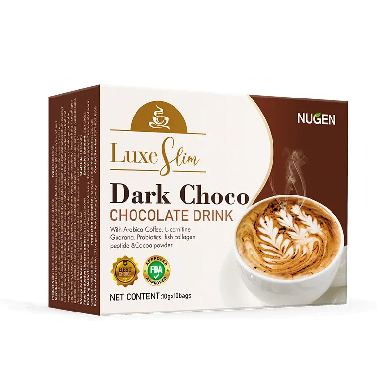 Dark Choco Chocolate Drink Solid - A Rich Blend of Cocoa, Coffee, and Nutrients(10g*10)