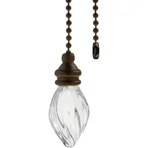 Ceiling Fan Pull Chain 12 inch Cristal Glass Polished Antique Finish 1PCS