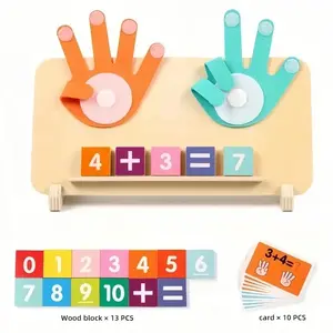 Montessori Math Toys for Toddlers 2-5, Wooden Educational Counting Blocks and Number Learning Set, Preschool Homeschool Supplies for Boys and Girls, Early Learning Manipulatives, Board, Ideal Birthday Gift for Kids