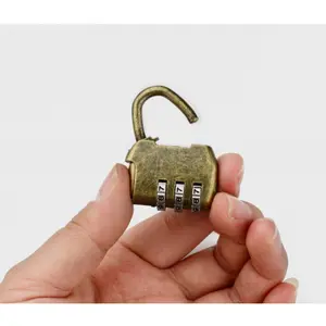 1/3/10pcs 3-digit Retro Jewelry Box Lock Three-Digit Retro Bronze Password Lock Gym Storage Cabinet Box Mini Lock for Travel