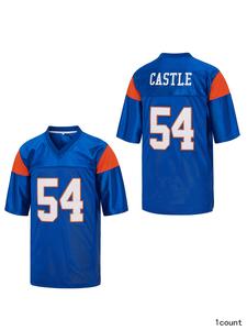Men's Movie Football Blue Mountain State 7 Alex Moran 54 Thad Castle Blue Jersey White Blue Embroidery S-3XL Gifts For Christmas New Year