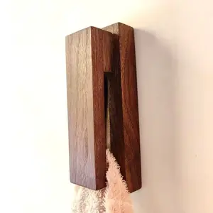 Wooden Towel Hook, Vintage Style Wall-Mounted Towel Rack, Bathrobe Hanger, Bathroom and Kitchen Home Decor, Durable Wooden Hooks