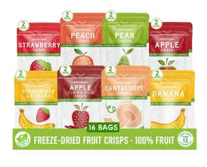 Nature’s Turn Freeze-Dried Fruit Crisps Variety Pack, 16 Snack Bags, Gluten Free Crunchy Fruit Snack for Lunch, Cereal & Travel