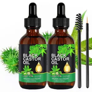 100% Pure Natural Jamaican Black Castor Oil, Organic Cold Pressed Unrefined for Eyelashes, Eyebrows, Nails, Skin and Hair Growth Oil, Body Massage Oil, Abdominal Massage Castor Oil