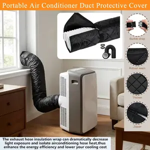 1pc Air Conditioner Pipe Insulation Sleeve, Portable Ac Pipe Protector with Zipper, Reusable, Easy Install, Indoor Use, Bedroom, Living Room