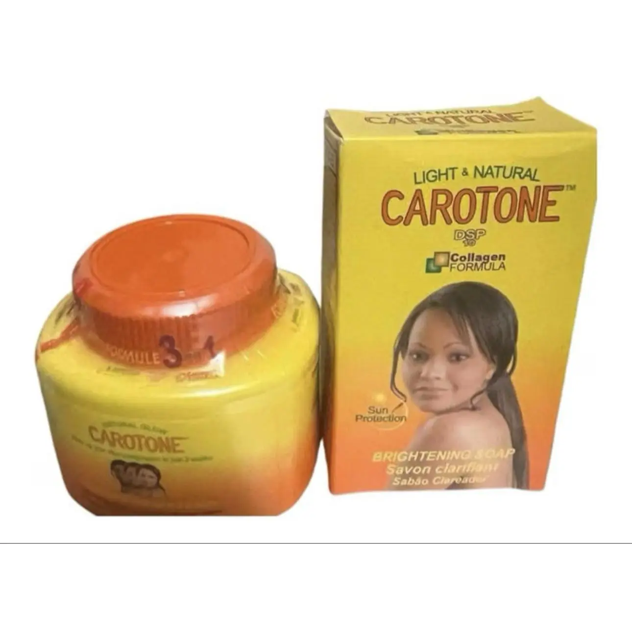 Amorce originale Carotone Light & Natural Brightening Soap with Collagen Formula for Sun Protection and Skin Care