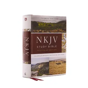 NKJV Study Bible, Hardcover, Full-Color, Red Letter Edition, Comfort Print: The Complete Resource for Studying God's Word -- Thomas Nelson - Bible