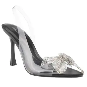 Belovely Dazzling Bow: Sparkling Slingback Heels [LINDA]