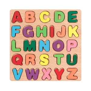 Montessori Preschool Set Wooden Letter Number Shape Puzzle Blocks Random Color Creative Learning Toy for Kids Beginner Education Math Learning Blocks