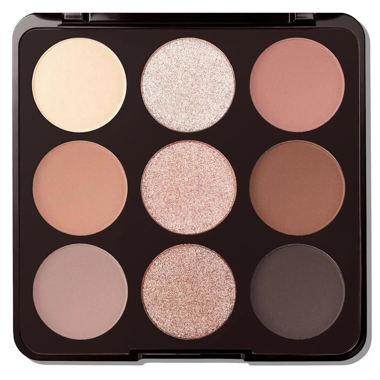 Erinde 9-Color Warm Nude Eyeshadow Palette with Mirror Highly Pigmented Matte Shimmer & Glitter Long Lasting Blendable for Daily Natural Look - Powder, Lid eyeshadow palette