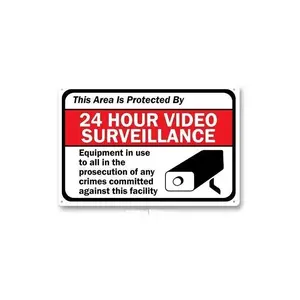 Metal Sign No Trespassing Tin Warning Sign 24 Hour Video Surveillance Property Poster Plate Yard Rigid Safety Sign 20*30cm