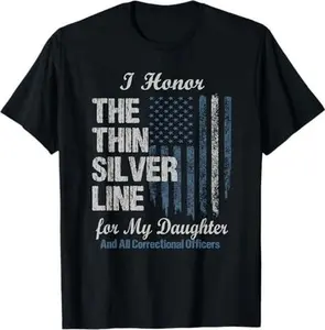 Correctional Officer Daughter - Thin Silver Line Corrections T-Shirt