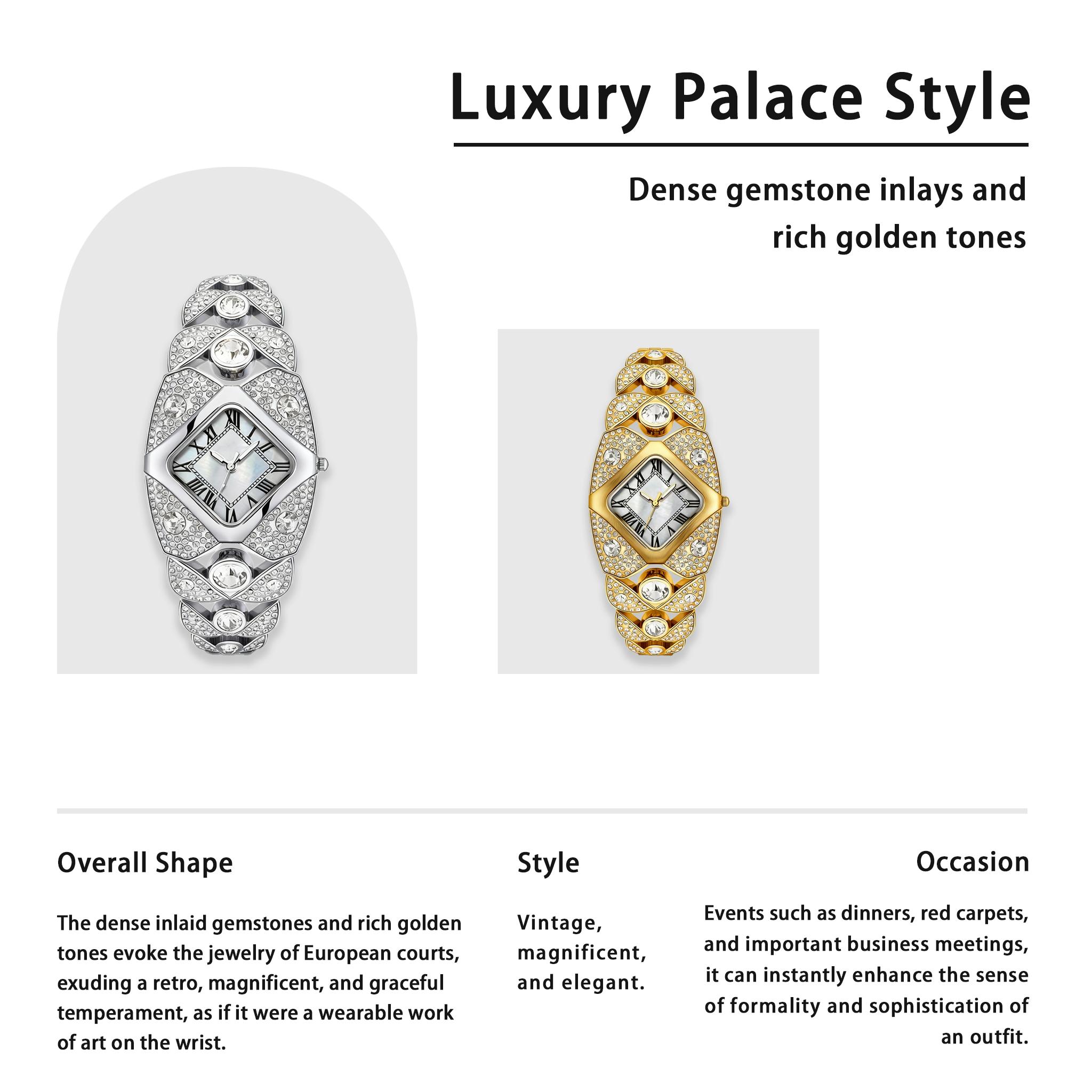 [Mother's Day Gift] Sparkling Crystal Accented Bangle Watch For Women Elegant Stainless Steel Quartz Bracelet Wristwatch Stylish Jewelry Gift