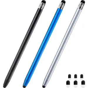 Mother Day Gift Stylus Pen for Touchscreen, 3pcs High Sensitivity and Precision Stylus Pen for iPad iPhone Android and All Touch Screens (Black/Silver/Blue), Aluminium, Multi-Device