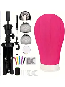 Mannequin Head Stand with Adjustable Clamp: Perfect for Styling and Displaying Wigs, Wig Grip Cap, and Hair Accessories, Wig Install Kit - Suitable for Both Men and Women