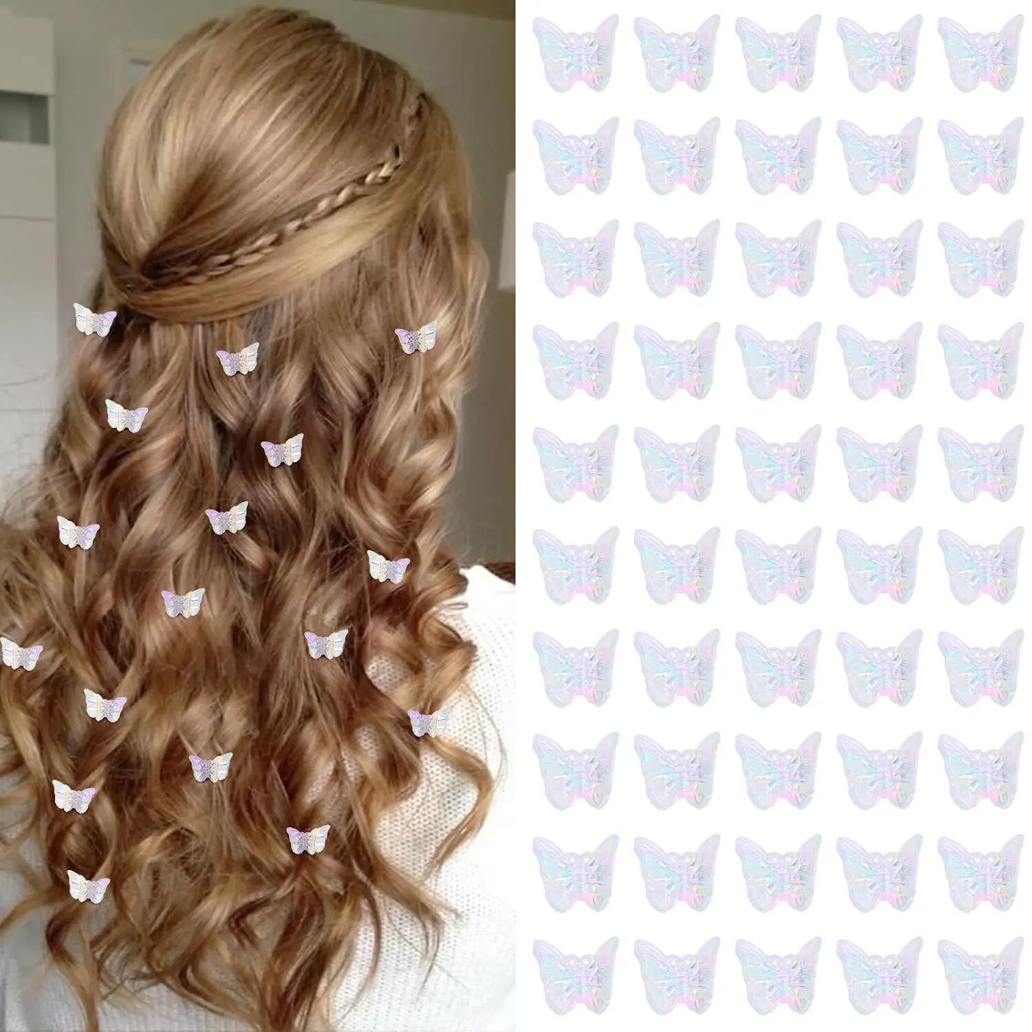 50pcs Mini Butterfly Hair Clips and Tiny Clips for Teens and Women | 90s hair accessories y2k butterfly clips Suitable for school spirit day, parties, photoshoots and everyday styling.