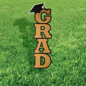 11" x 30" Gold Graduation Party Yard Stake