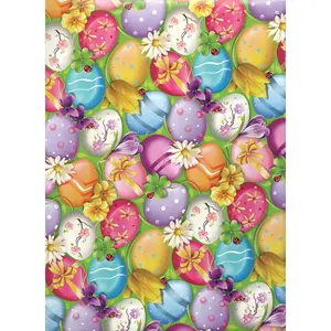 wrapping paper FSC paper set of 4 sheets size 34 x 25 inch for  pack easter egg design (18-8378)
