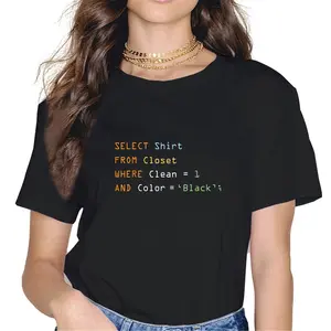 100% Cotton Funny Programming Code Computer Programmer SQL Database T-Shirt