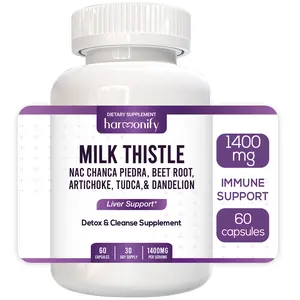 HARMONIFY Milk Thistle Berberine Turmeric Supplement with Chanca Piedra, NAC, Beet Root, Artichoke & Dandelion Root for Dietary and Fitness Use