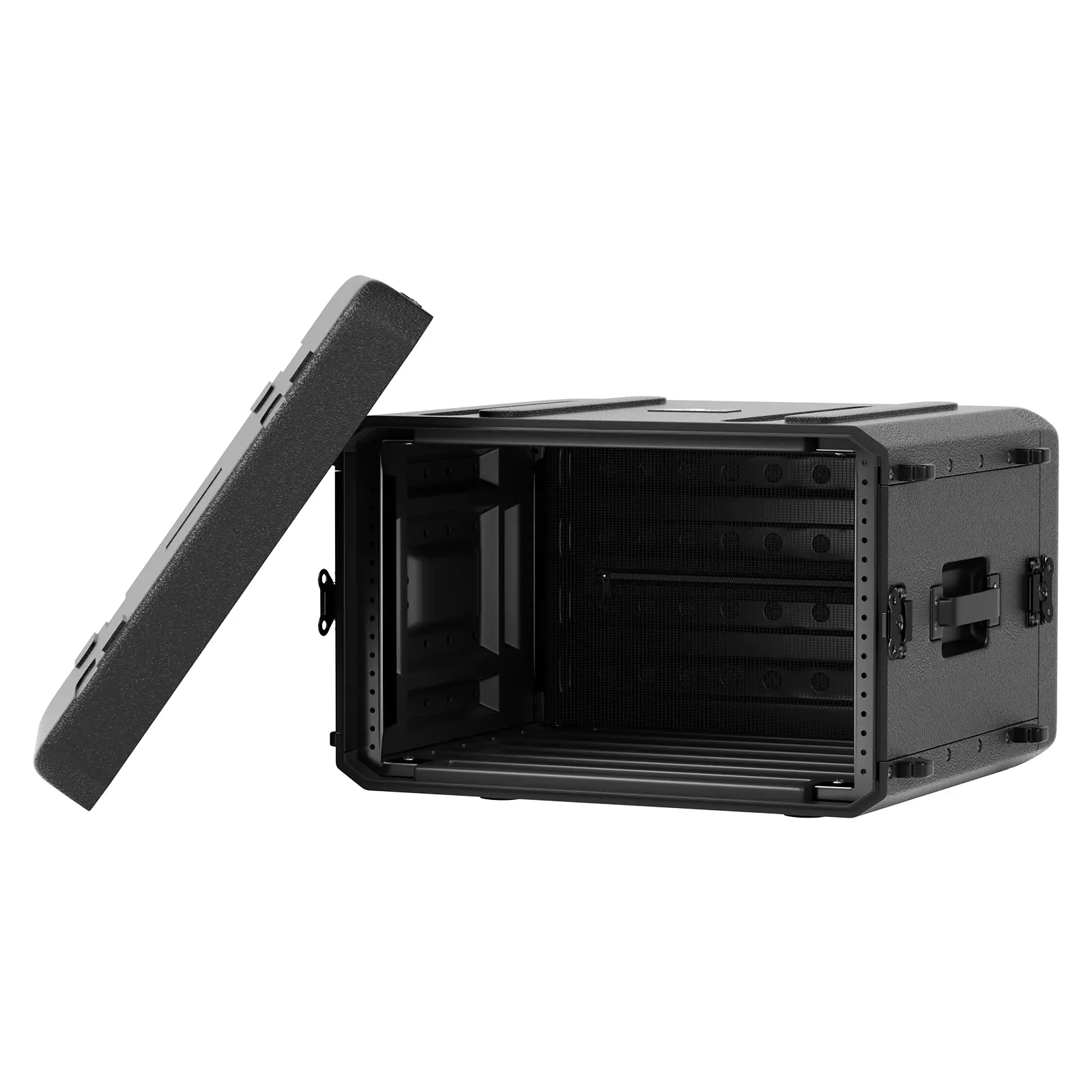 Phenyx Pro 6U 19" Rackmount Road Case, Shockproof & Waterproof Audio Rack Accessories, Detachable Front & Back Cover Storage, for Wireless Mic Systems, IEMs, Amplifiers (PRCSE-6UD)