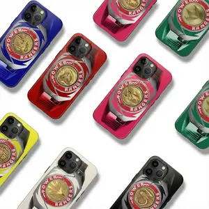 Retro Colorful Power Morpher Phone Case with Iconic All Rangers Dino Coin Design–iPhone Case Suitable for iPhone 17/16/15/14/13/12/11 Pro Max/Plus and Samsung Galaxy S23FE/22/23/24/25