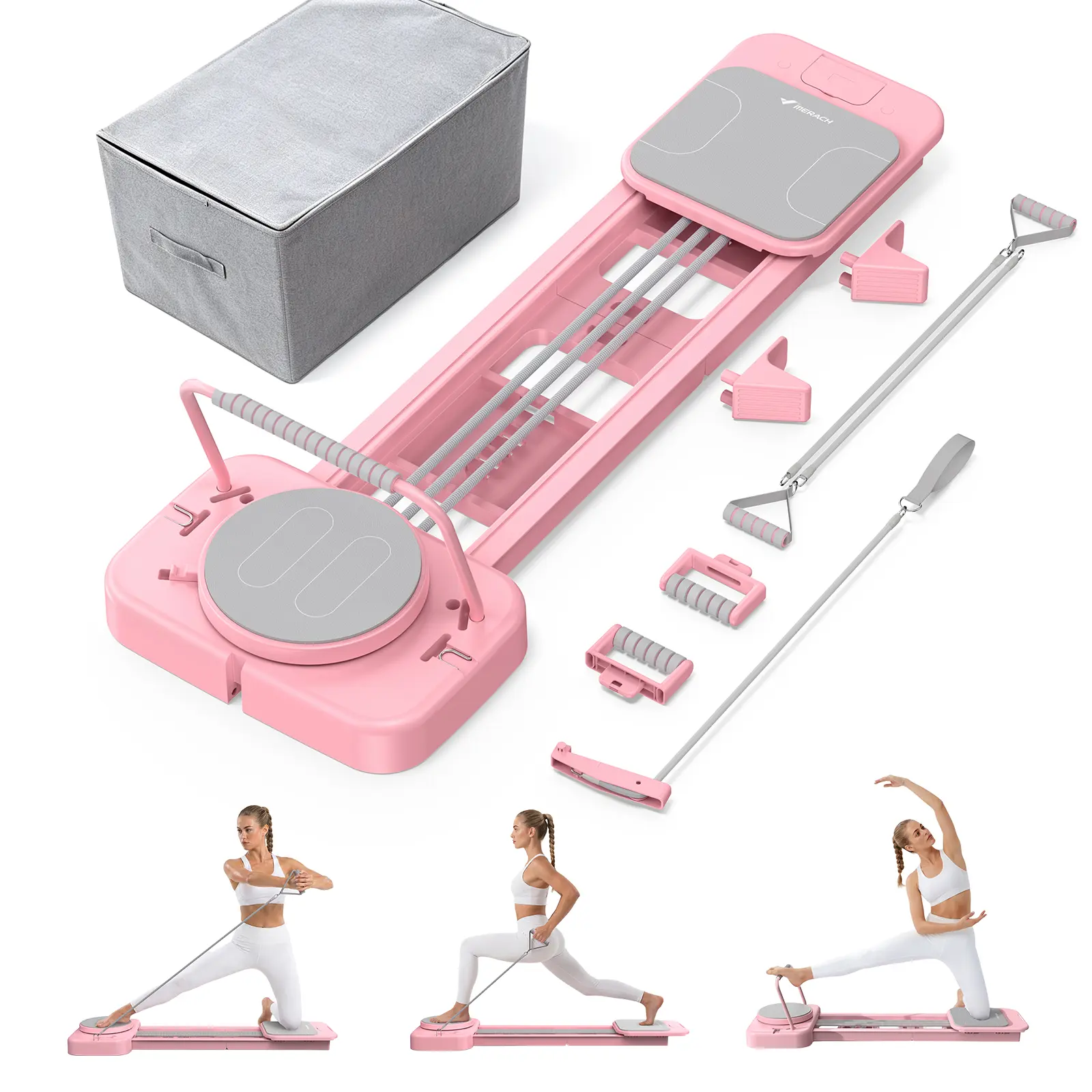 Merach Pilates Board Multi‑Exercise for Abs Sculpting Full‑Body Workouts, 264 LBS Weight Capacity, Easy Storage for Home Workout and Exercise