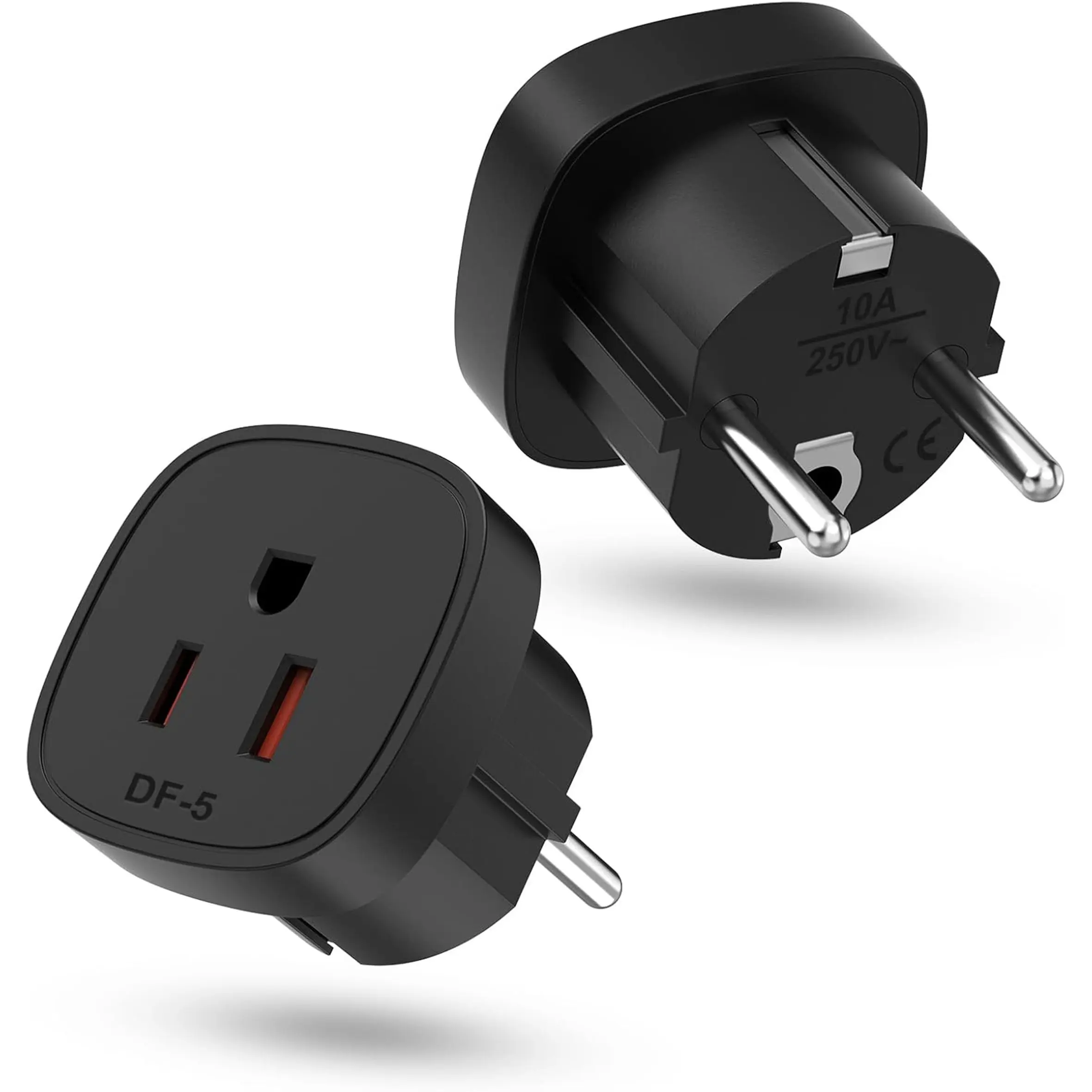New Germany-Us Travel Power Plug Adapter, European Plug Adapter, International Plug Adaptor, 16amp/ac 110v-250v, Suitable for Germany/uk, Ideal for Business, Office, Travel
