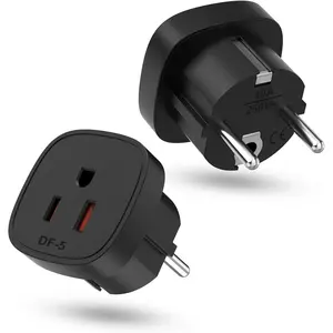 New Germany-Us Travel Plug Adapter, 16amp/ac 110v-250v, Suitable for Germany/uk, Ideal for Business, Office, Travel