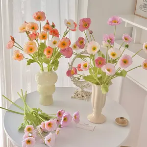 Poppies Artificial Flowers High-End Realistic Wedding Scene Arrangement Home Decoration Ornaments Artificial Silk Flowers Fake Flowers