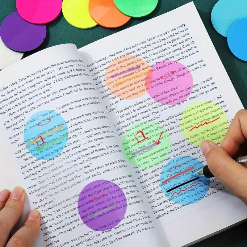 Transparent stickers, cute circular transparent stickers from Morandi, semi transparent bookmarks, aesthetic office supplies, school learning supplies